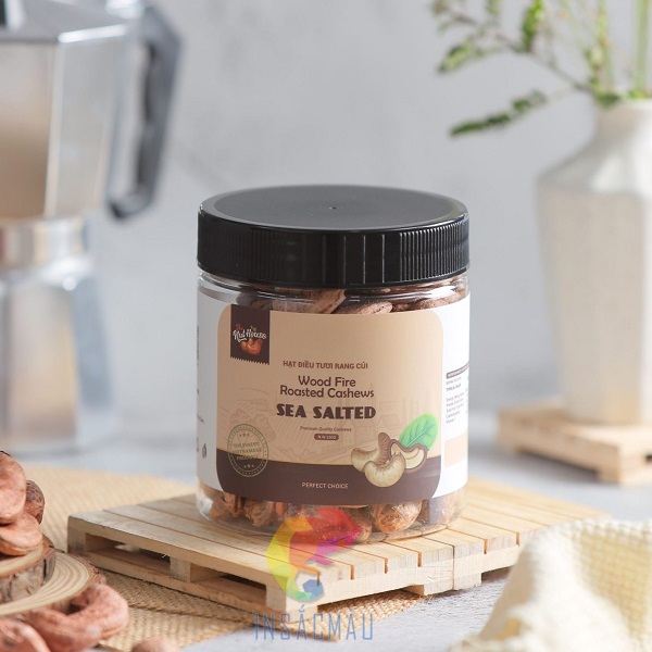 Mẫu tem hạt điều bằng giấy Kraft