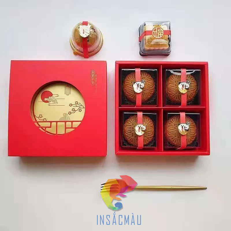 In hộp bánh trung thu 42 Mẫu hộp đựng bánh trung thu có cửa sổ