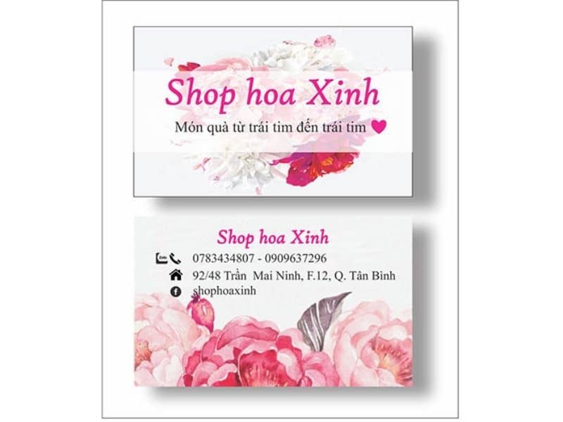 Mẫu card visit cho shop hoa - 2