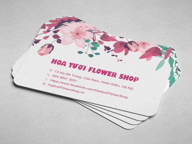 Chất liệu in card visit shop hoa phổ biến