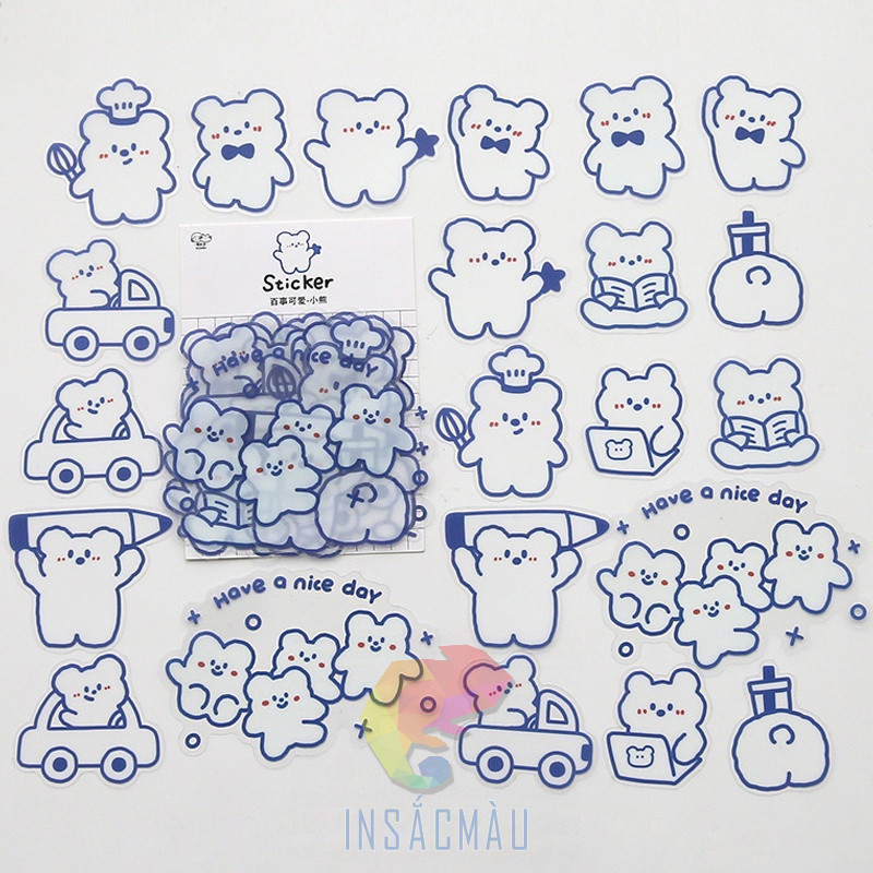 Mẫu sticker gấu cute - 4