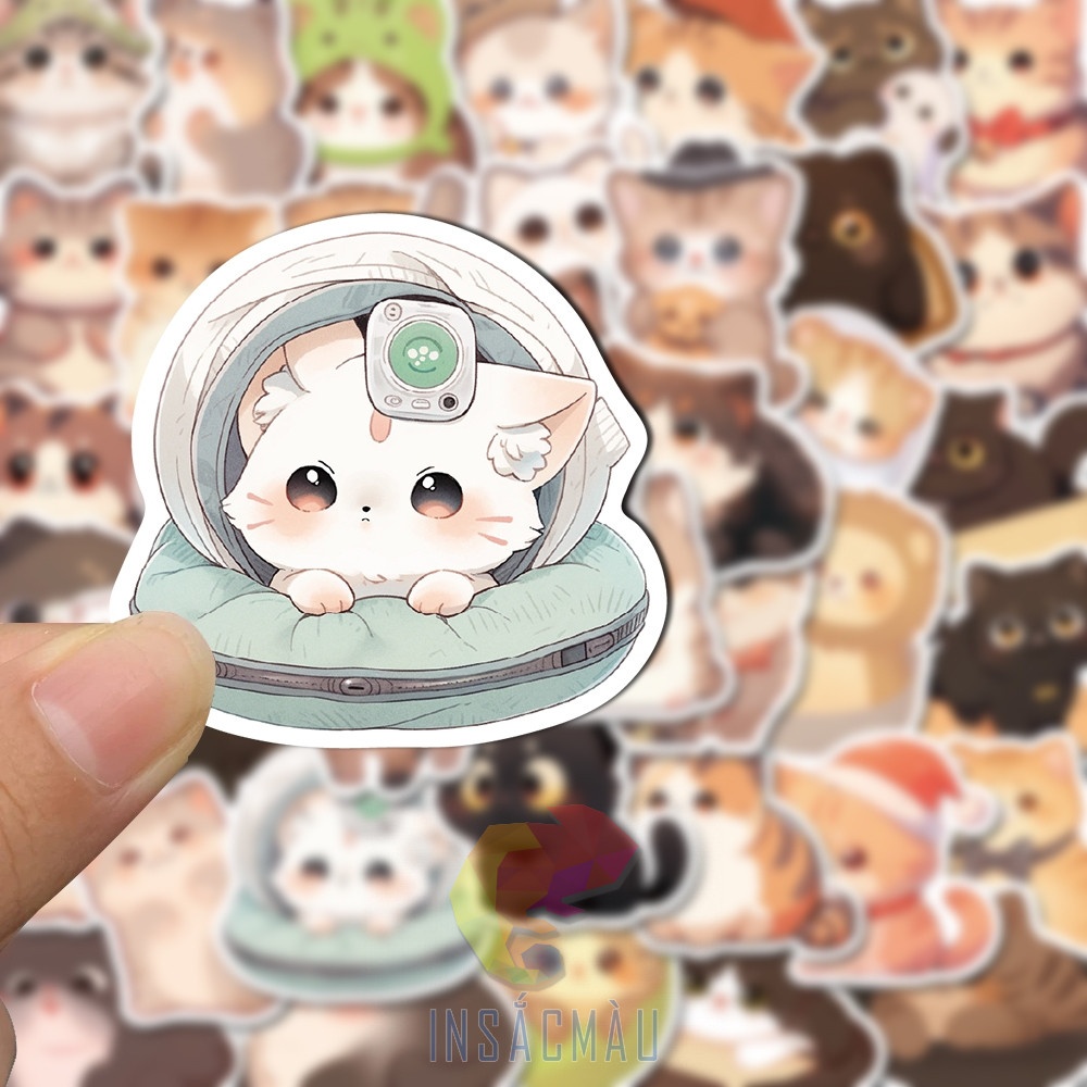 Mẫu sticker mèo cute - 48