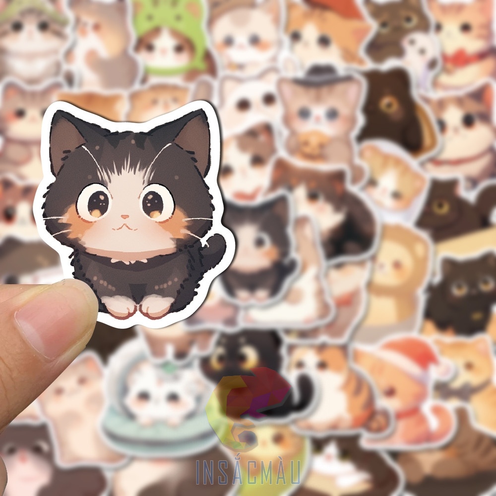 Mẫu sticker mèo cute - 51