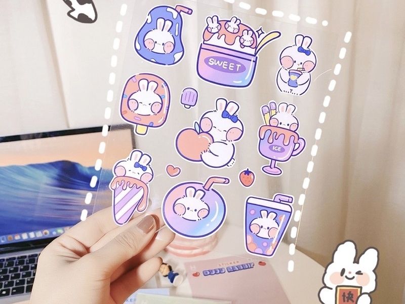 Mẫu sticker thỏ dễ thương - 37