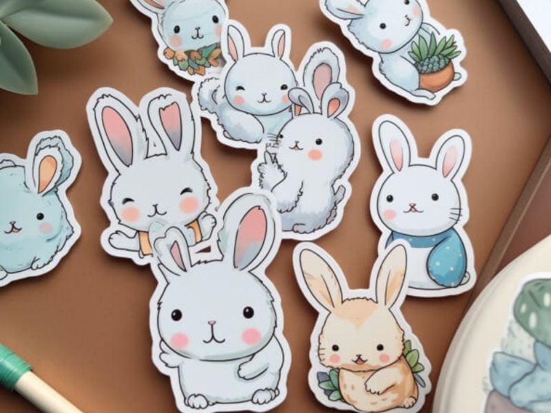 Mẫu sticker thỏ dễ thương - 44