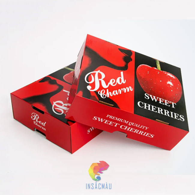 Mẫu hộp giấy đựng cherry thiết kế bắt mắt