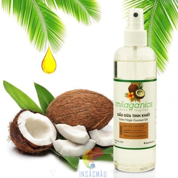 Mẫu tem nhãn dầu dừa cán màng bóng