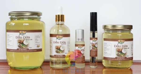 Các mẫu tem dầu dừa nhiều kích thước