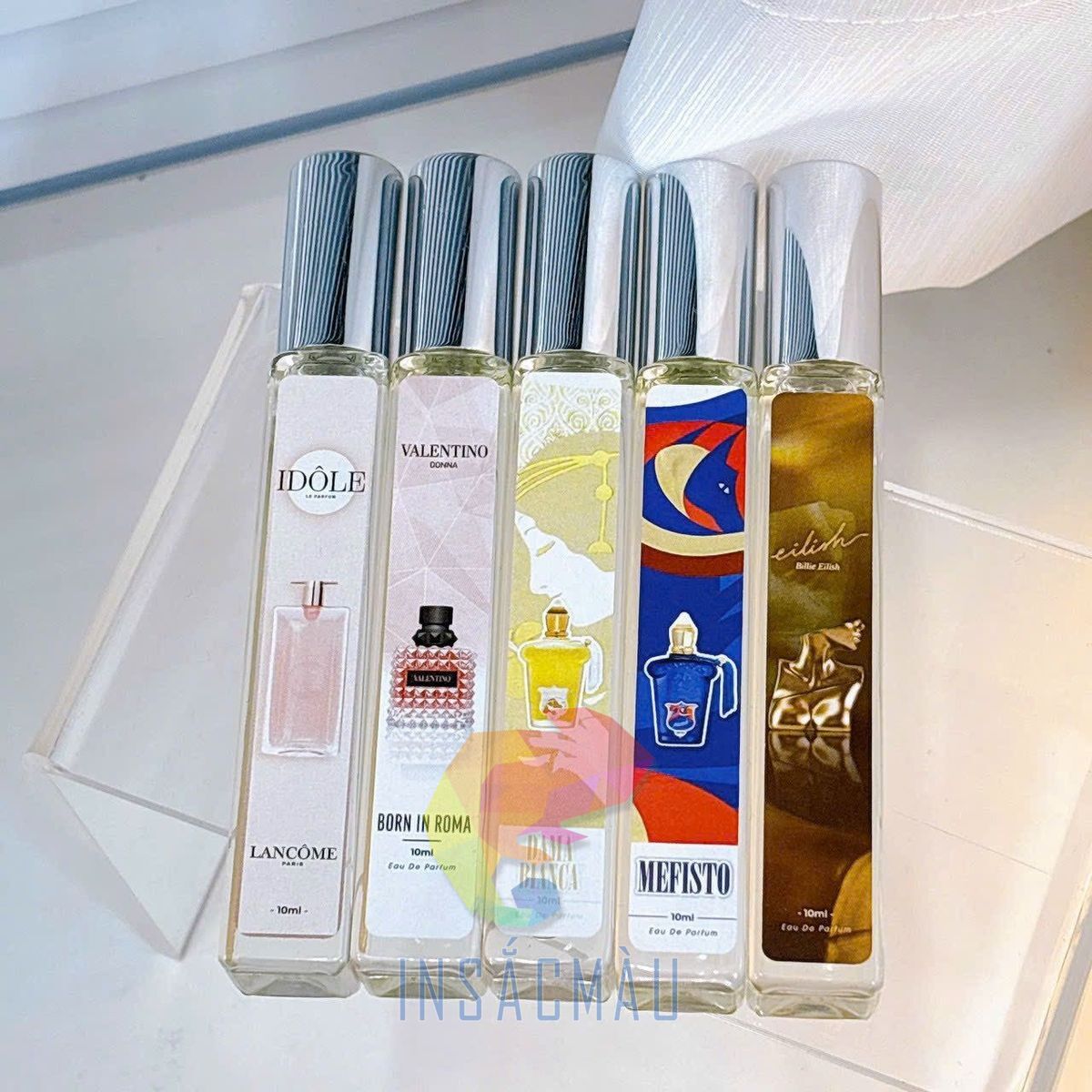 Mẫu tem nhãn nước hoa chiết thương hiệu nổi tiếng