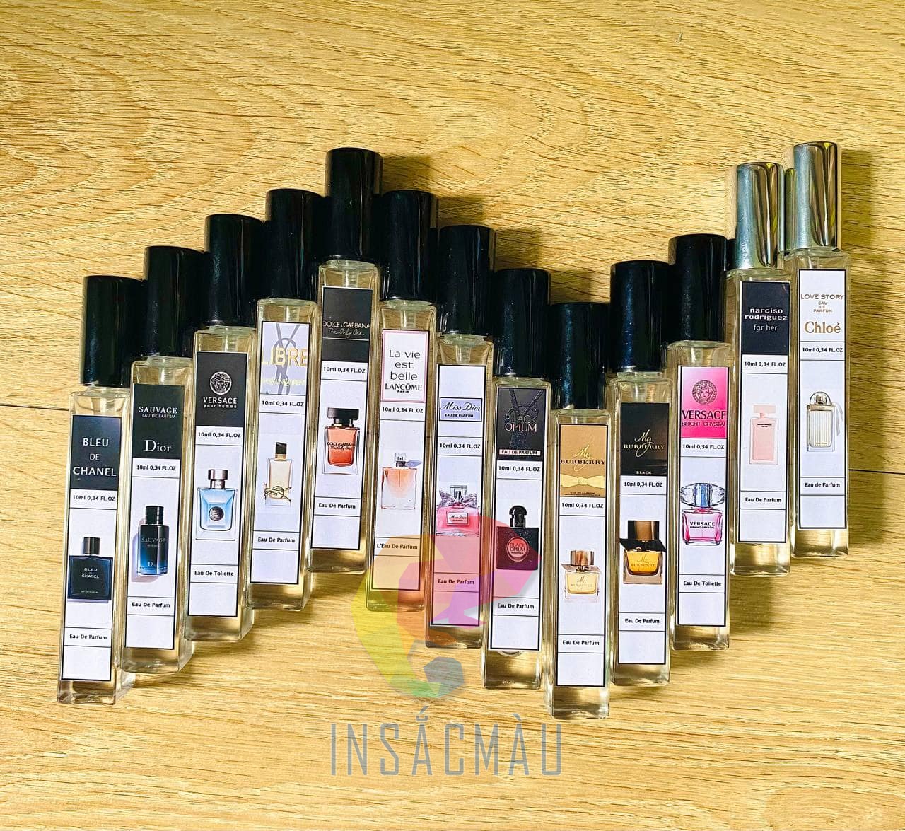 Mẫu tem nhãn nước hoa chiết dạng chữ nhật