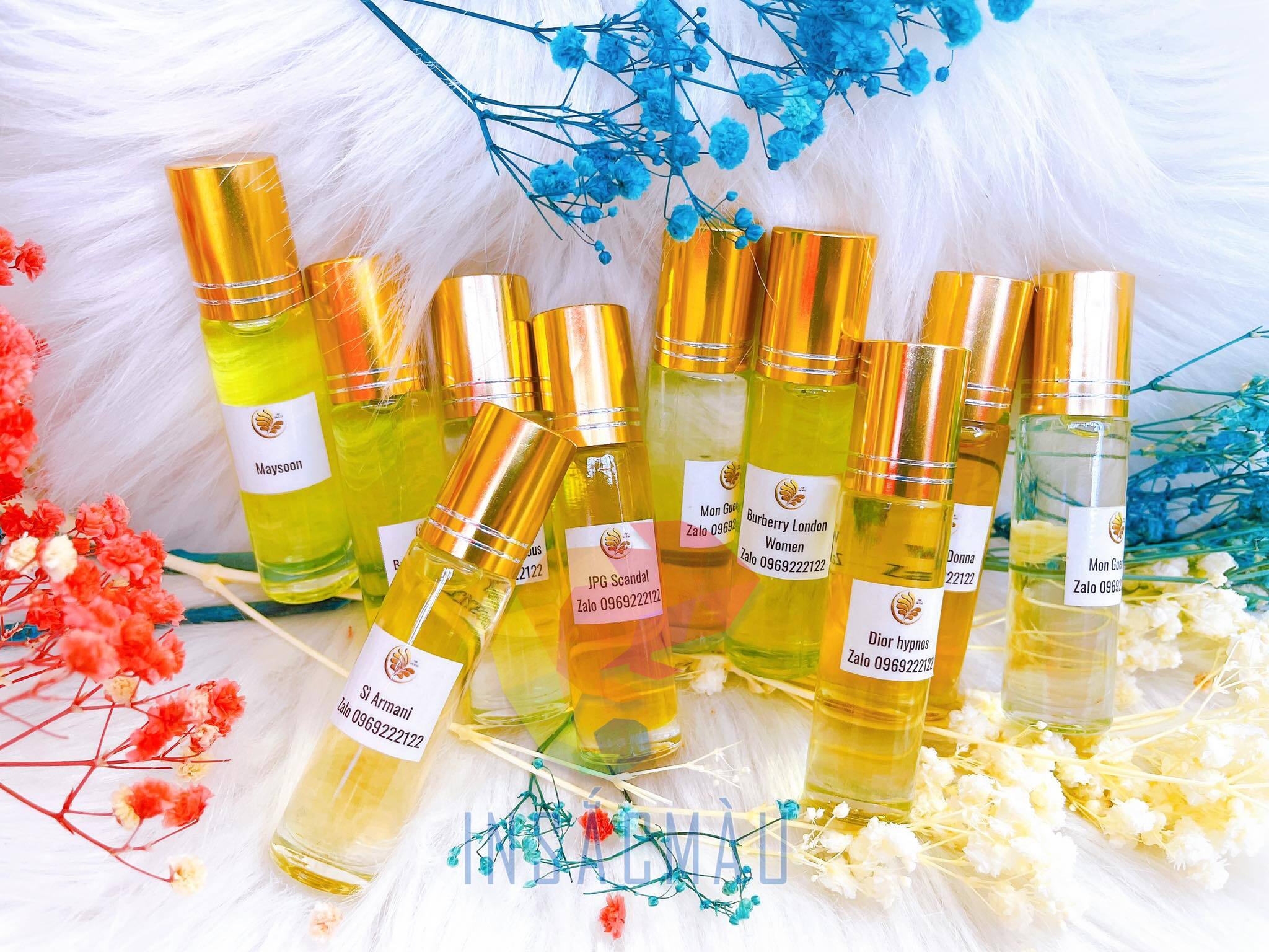Mẫu tem nước hoa chiết kèm số Zalo