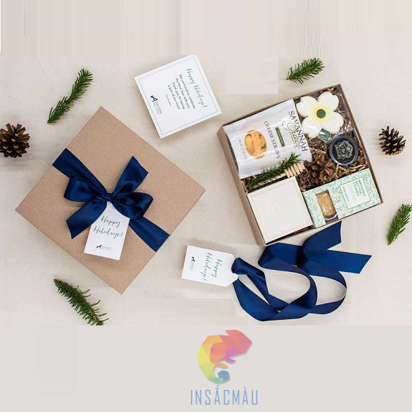 Mẫu hộp đựng quà tặng hình vuông, kiểu nắp rời