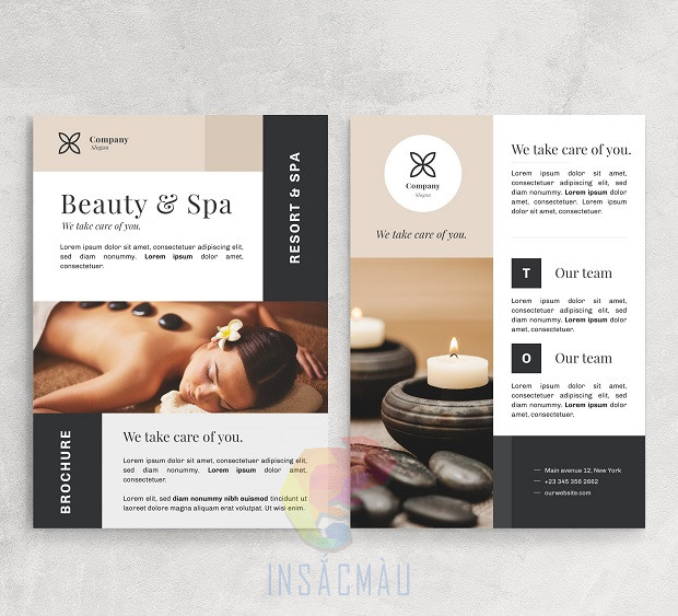 Mẫu tờ rơi Spa đẹp, phong cách tối giản