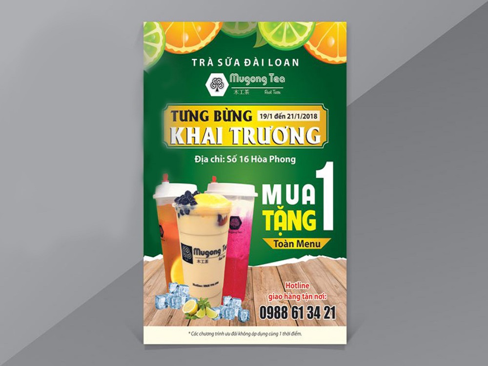 Mẫu tờ rơi quảng cáo trà sữa