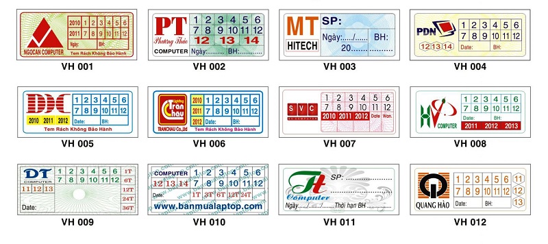 Mẫu tem niêm phong vỡ dạng dai