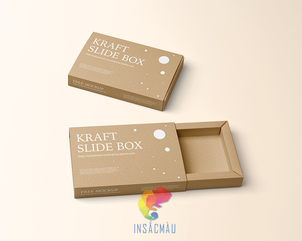 In Hộp Giấy Kraft 40 Hộp Kraft nắp trượt