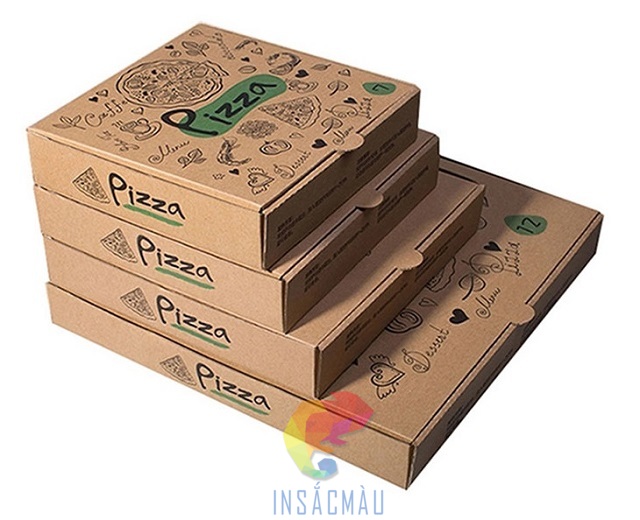 Mẫu hộp đựng pizza bằng carton sóng nhiều kích thước