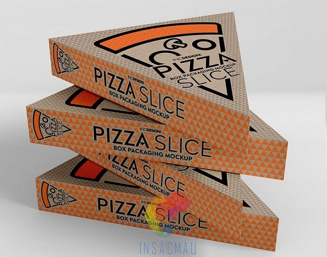 Mẫu hộp giấy đựng pizza hình tam giác