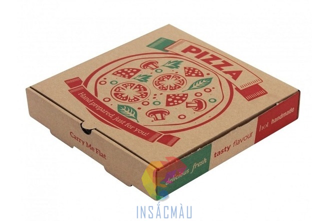 Mẫu hộp giấy đựng pizza bằng carton sóng kiểu nắp gài