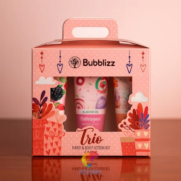 Mẫu hộp đựng kem body có quai, cửa sổ