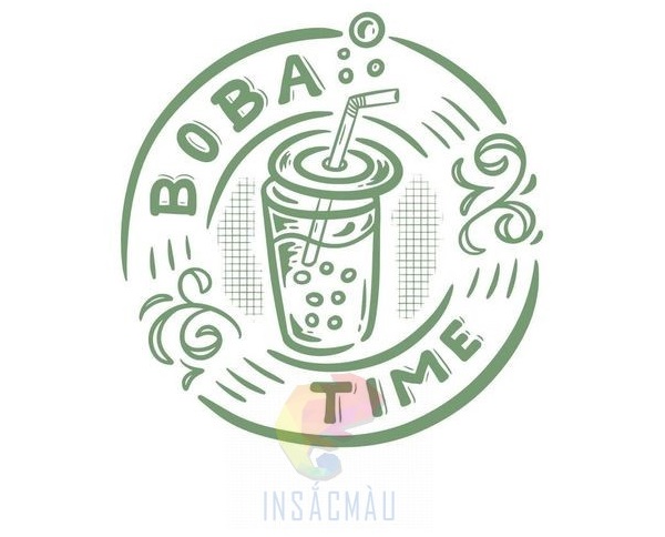 Mẫu logo trà sữa hình tròn