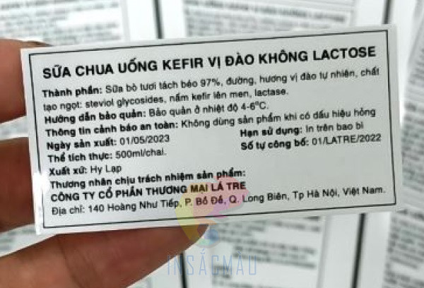 Tem phụ dán sữa chua nhập khẩu