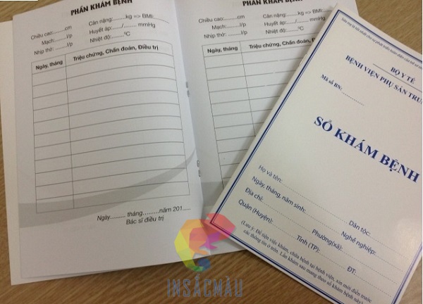 Mẫu sổ khám bệnh tiêu chuẩn, thiết kế đơn giản