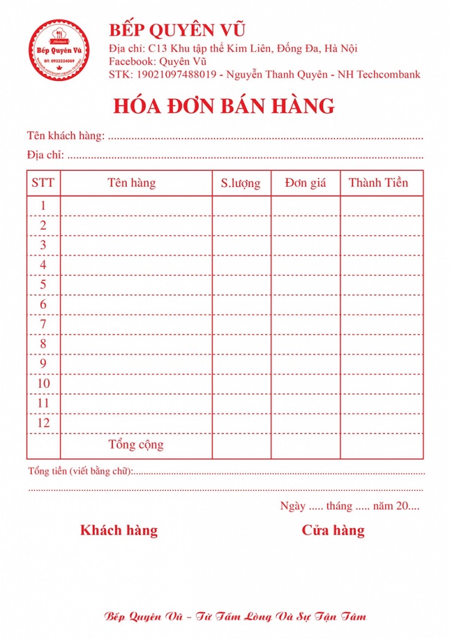 Đặt in hóa đơn bán lẻ theo yêu cầu, giá rẻ tại xưởng In Sắc Màu