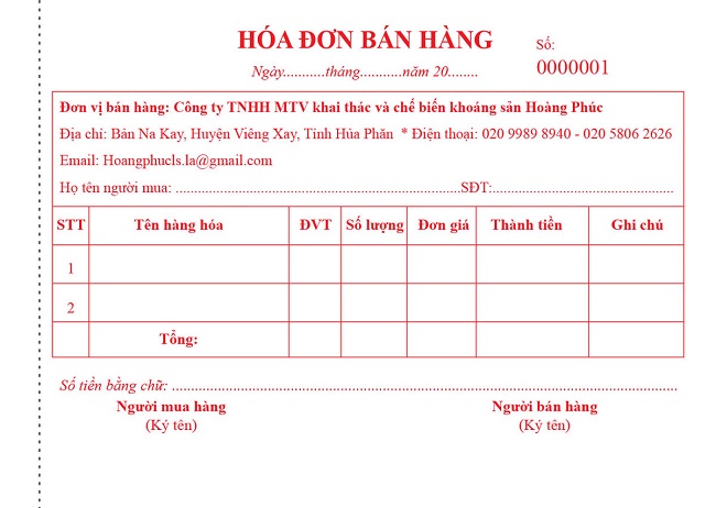 mẫu hóa đơn bán lẻ