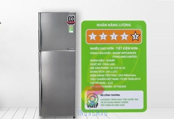 In Tem Dán Tủ Lạnh 47 Tem nhãn năng lượng và các thông số kỹ thuật của tủ lạnh