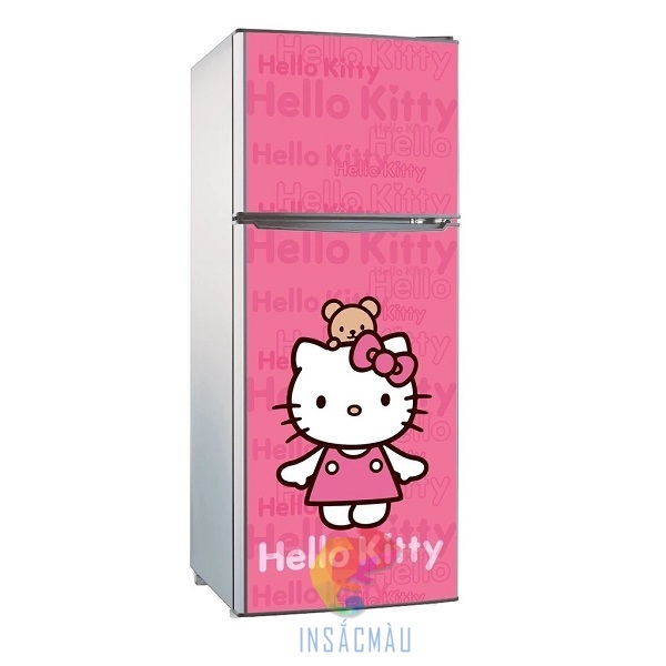 Mẫu tem dán tủ lạnh in hình Hello Kitty