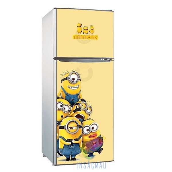 Mẫu tem dán tủ lạnh in hình Minion