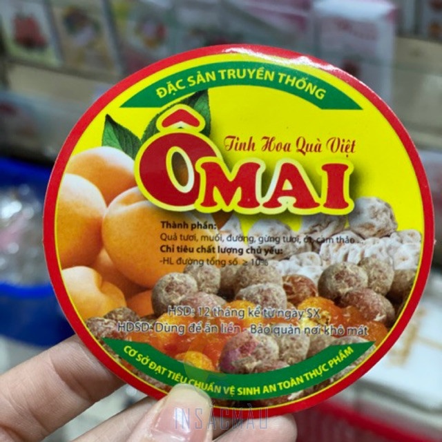 Tem dán nắp hộp đựng ô mai