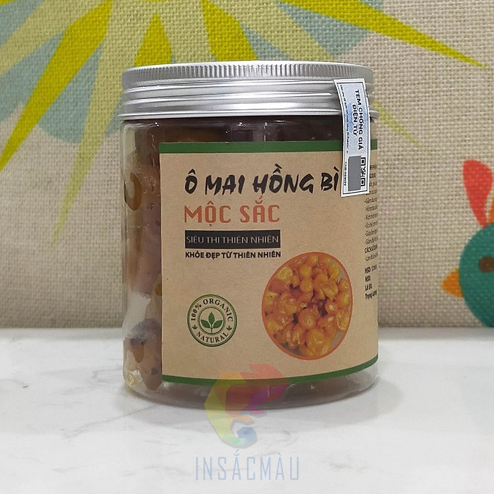 Mẫu tem ô mai bằng decal giấy kraft