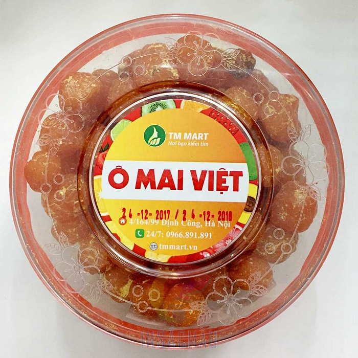 In Tem Ô Mai 22 Tem dán nắp hộp ô mai