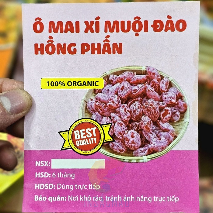 Mẫu tem nhãn dán ô mai xi muội