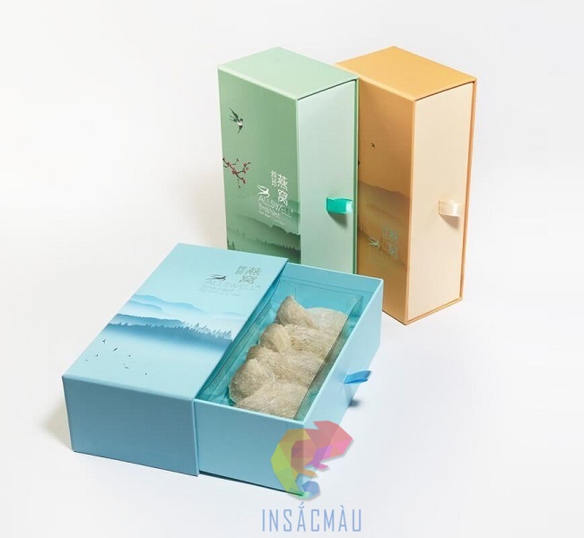 Mẫu hộp carton lạnh đựng yến tổ dáng trượt