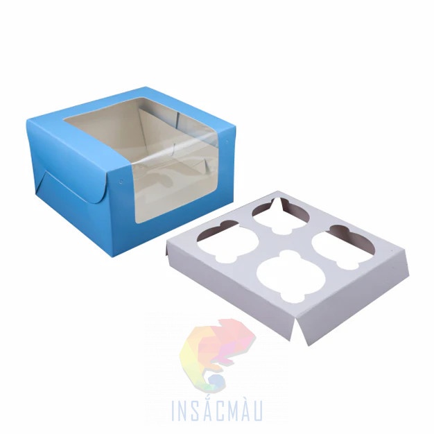 Hộp đựng bánh cupcake 4 chiếc