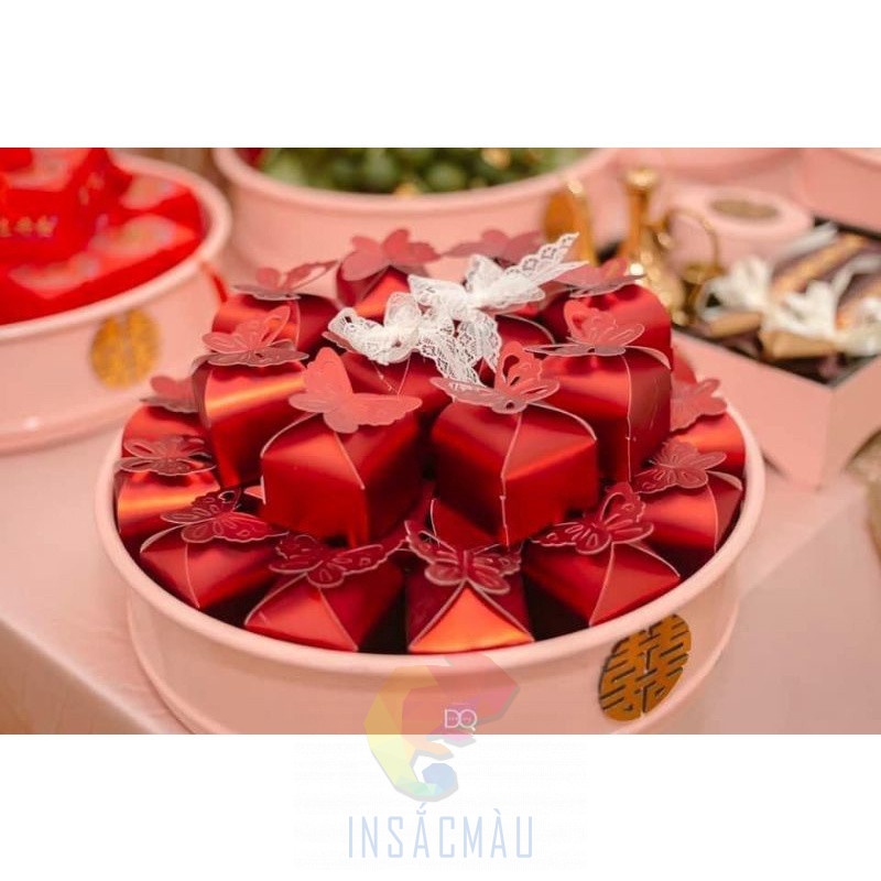 Mẫu vỏ hộp đựng bánh phu thê hình vuông