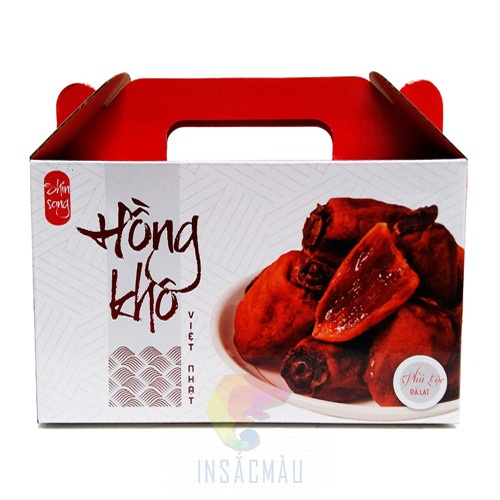 Hộp Đựng Hồng Treo Gió 13 Hộp giấy đựng hồng treo gió nắp gài, tay cầm giữa