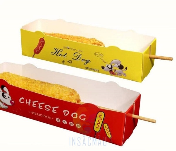 Mẫu khay giấy đựng hotdog đẹp, bắt mắt