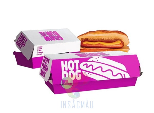 Mẫu hộp đựng bánh hotdog có nắp gài