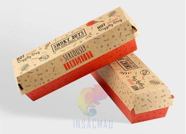 Hộp Đựng Hotdog 21 Hộp đựng hotdog bằng giấy Kraft
