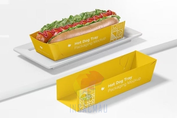 Mẫu khay đựng hotdog thiết kế bắt mắt