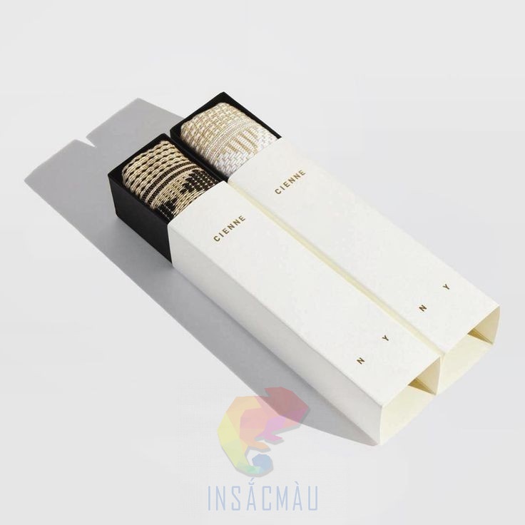 Mẫu hộp giấy đựng khăn lụa đẹp dáng nắp trượt