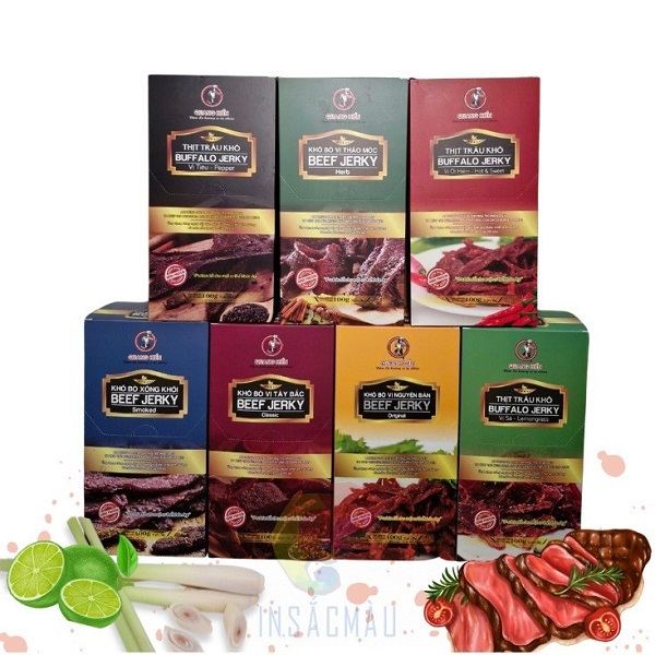 Mẫu hộp đựng bò khô kiểu nắp gài hai đầu