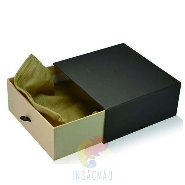 Hộp đựng dây thắt lưng nắp trượt, có vải lót
