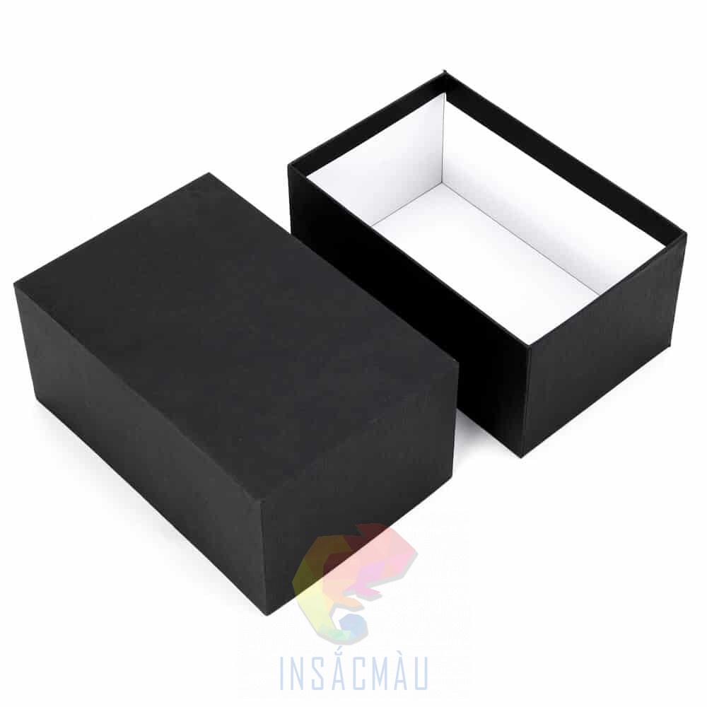 Mẫu hộp giấy đen dáng nắp âm dương