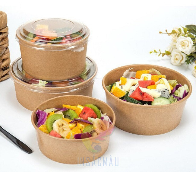 Hộp Giấy Đựng Salad 26 Hộp đựng salad kiểu nắp rời bằng nhựa trong