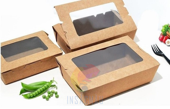 Hộp Giấy Đựng Salad 25 Hộp đựng salad kiểu nắp gài